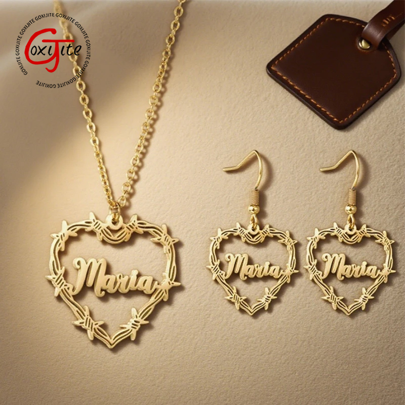 Custom Name Necklace Stainless Steel - Goxijite Customized Name Love Thorn Jewelry