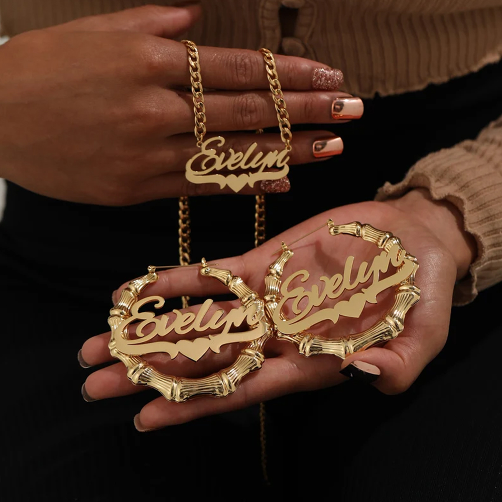 Custom Name Jewelry Set Stainl - Custom Name Necklace Stainless Steel review and price