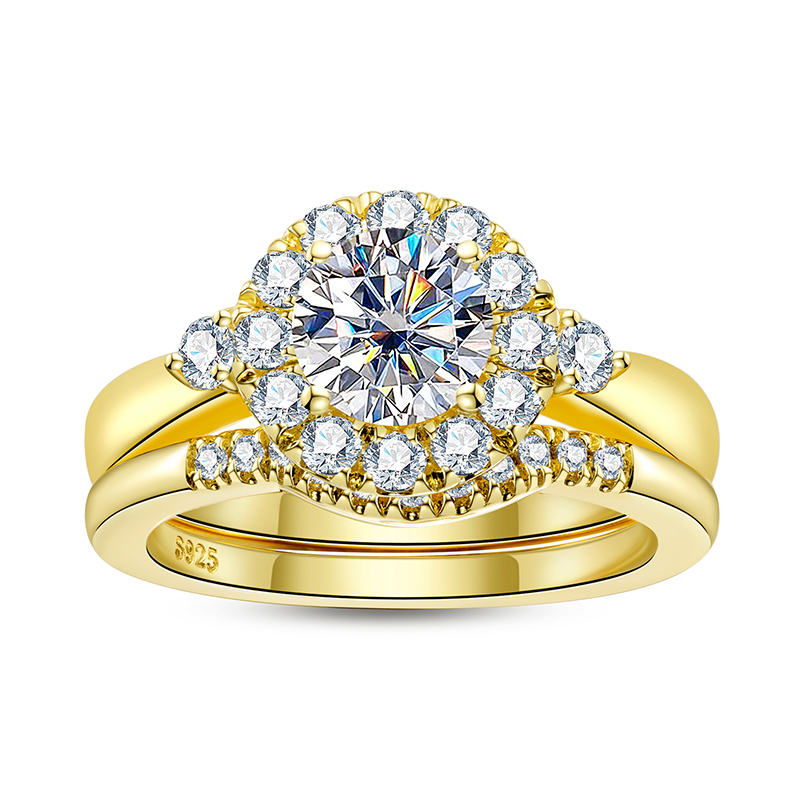 Engagement Gold Color Ring Set - Moissanite Engagement Ring 1 Carat review and price