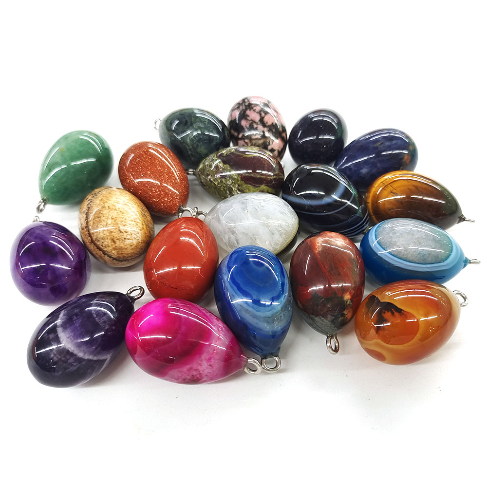 30x19mm Mini Egg Shape Pendant - Crystal Pendant Necklace Natural Stone review and price