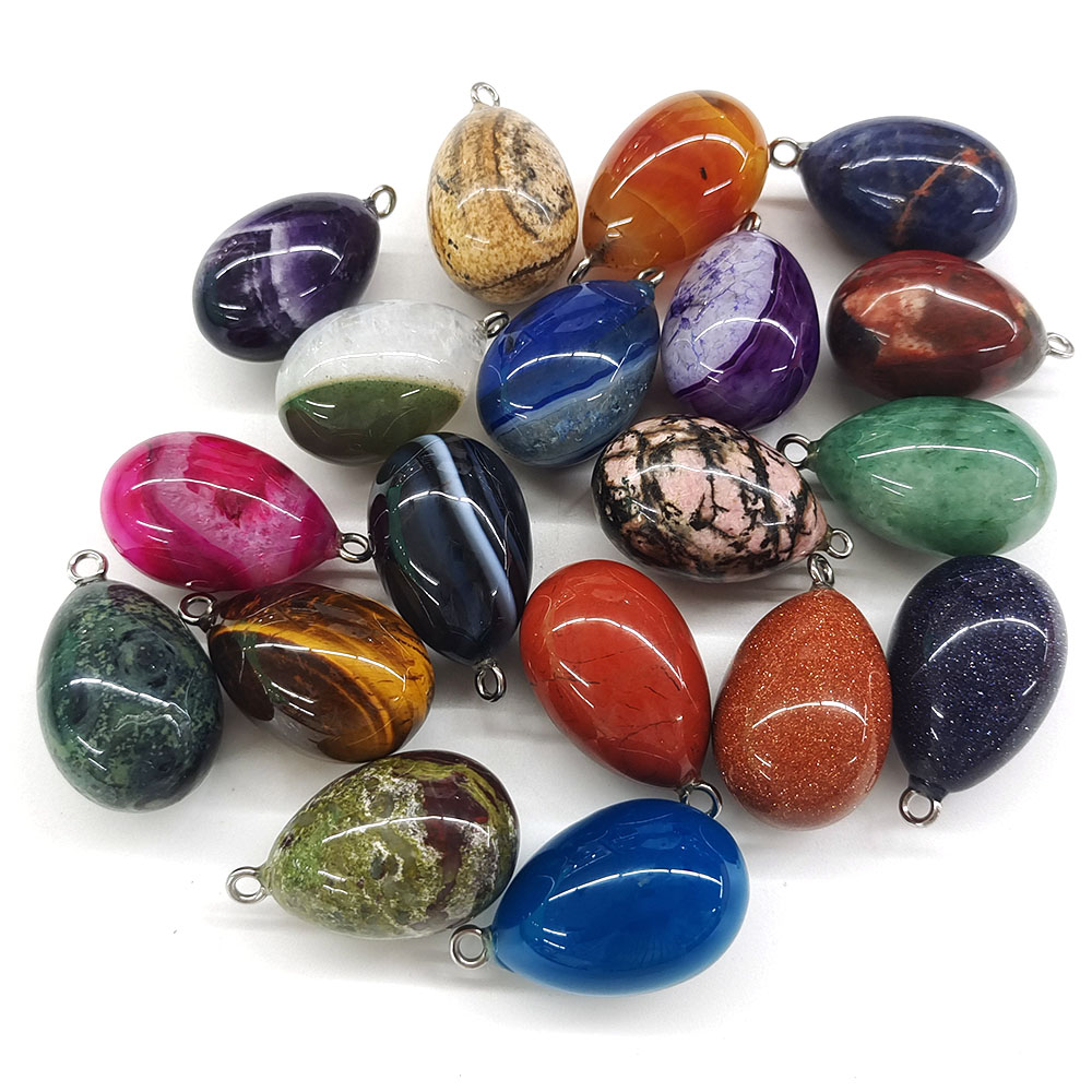 30x19mm Mini Egg Shape Pendant - Crystal Pendant Necklace Natural Stone review and price