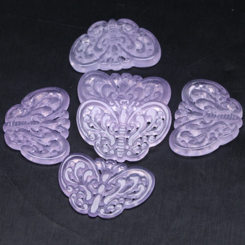 2pc Natural Purple Jade Hollow - Necklaces review and price