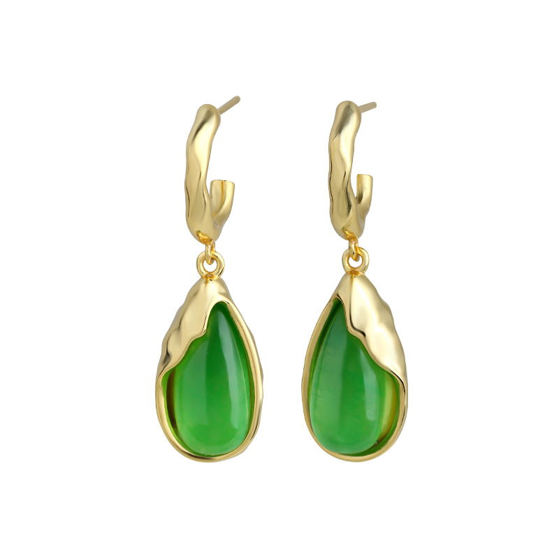 Green Real Jade Water Drop Ear - Earrings review and price