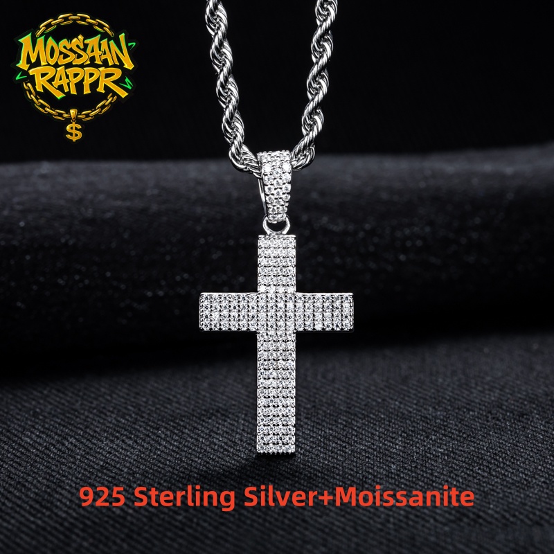 MossanRappr Moissanite Bling C - 925 Sterling Silver Chain Necklace Men review and price