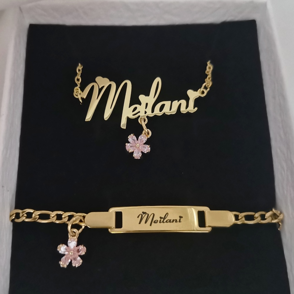 LeeChee Flower Zircon Small Pe - Custom Name Necklace Stainless Steel review and price