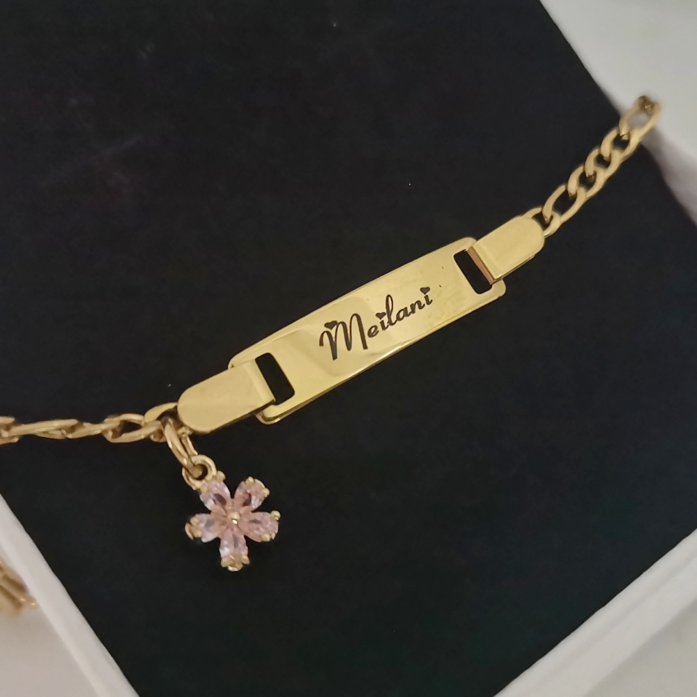 LeeChee Flower Zircon Small Pe - Custom Name Necklace Stainless Steel review and price