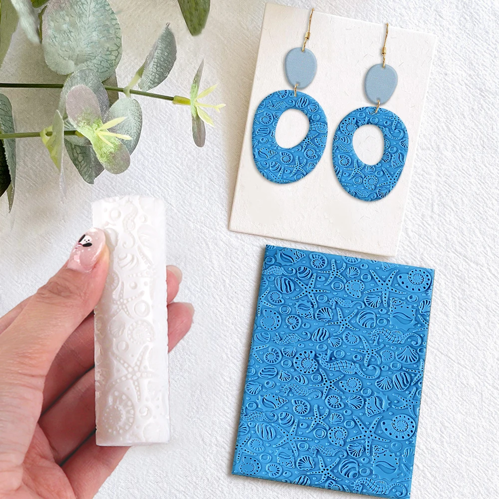 Seamless Wave Texture Polymer  - Earrings review and price