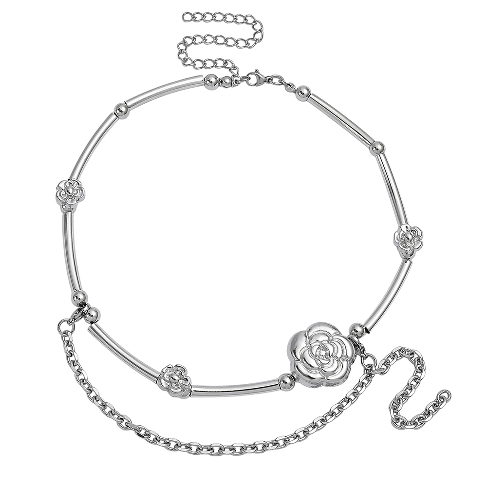 Y2K Aesthetic Camellia Choker  - Layered Pendant Necklace Aesthetic review and price