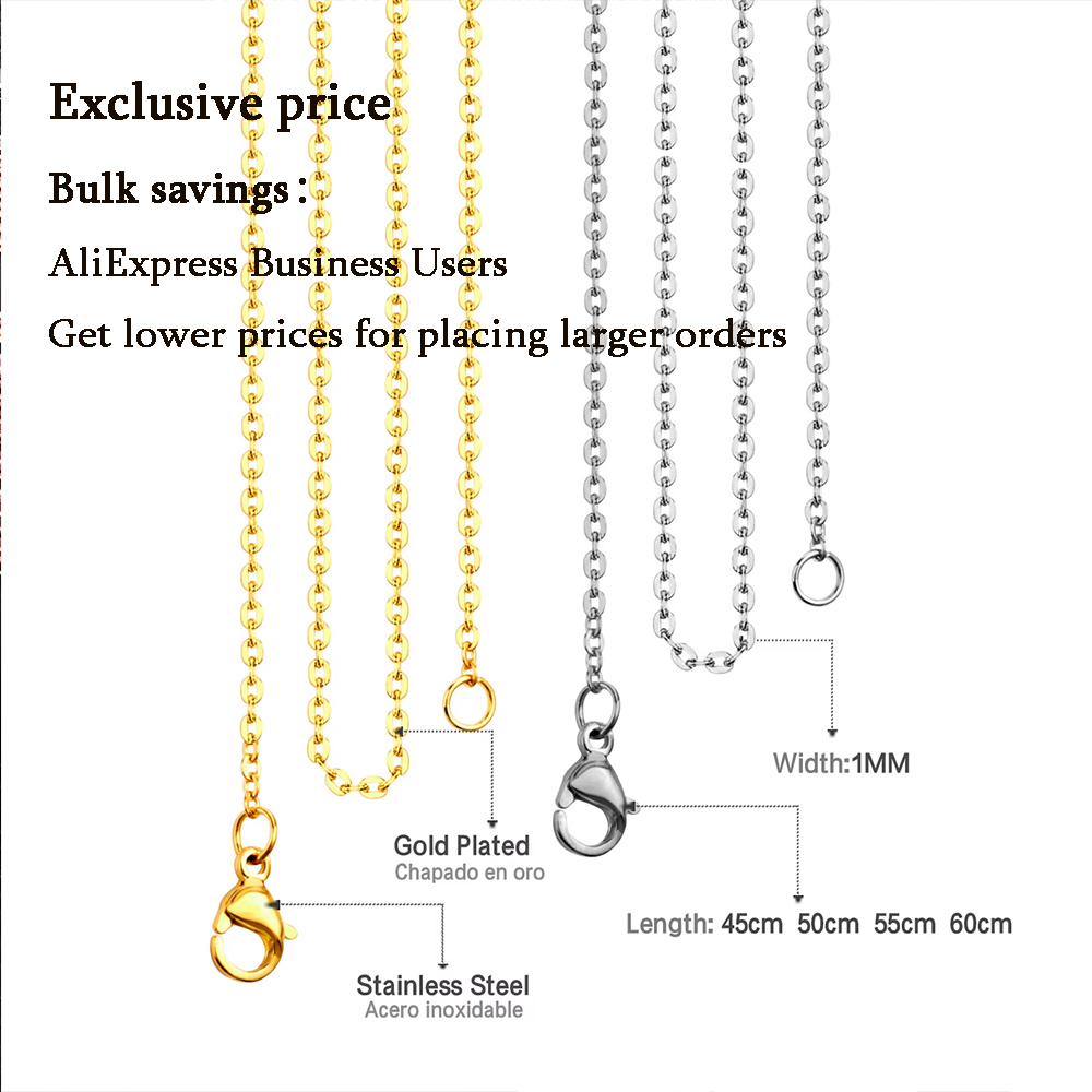 LUXUSTEEL 1-2mm 1/10Pcs/Lot St - Cuban Link Chain 12Mm review and price
