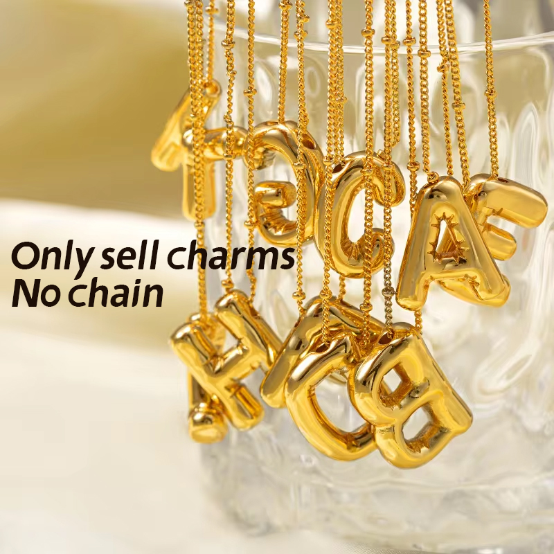 CARLIDANA Bubble 26 Letters Na - Initial Letter Necklace 18K Gold review and price