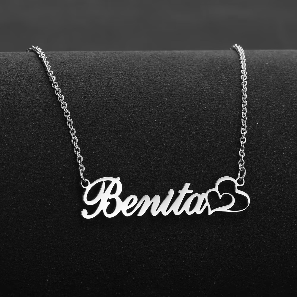 Personalized Double Heart Cust - Custom Name Necklace Stainless Steel review and price