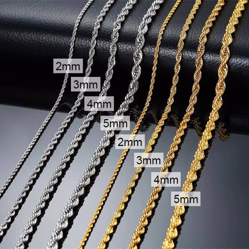 Vnox 2/3/4/5mm Wide Twist Rope - Cuban Link Chain 12Mm review and price